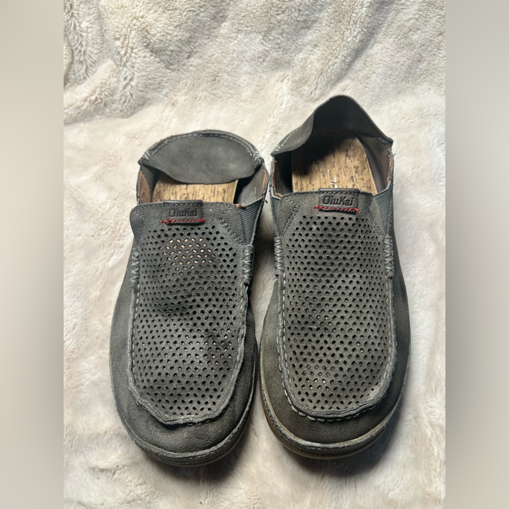 Olukai Slip On Mens 10.5 Moloa Kohana Suede Perforated Shoes